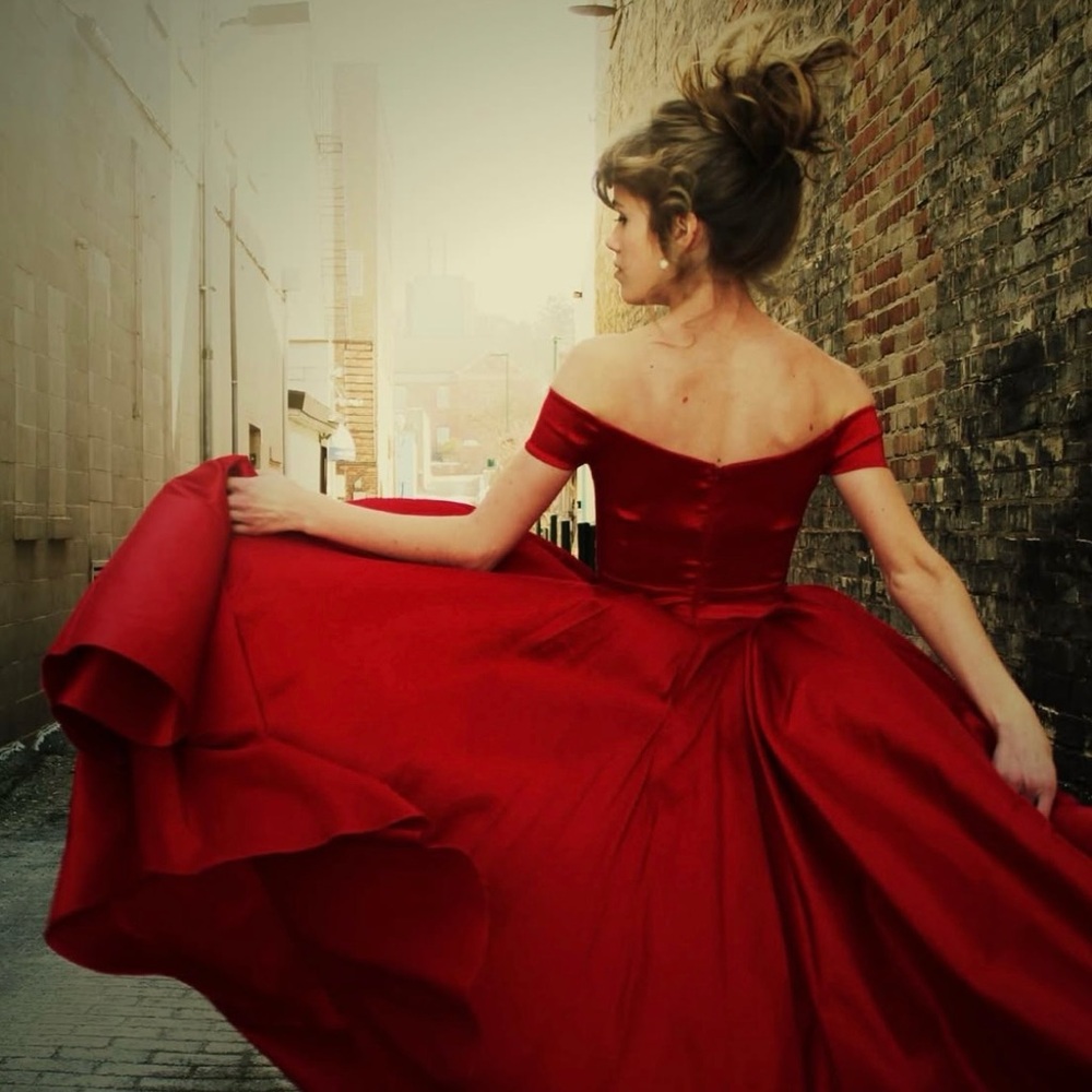 Elegant Red Off-Shoulder Dress